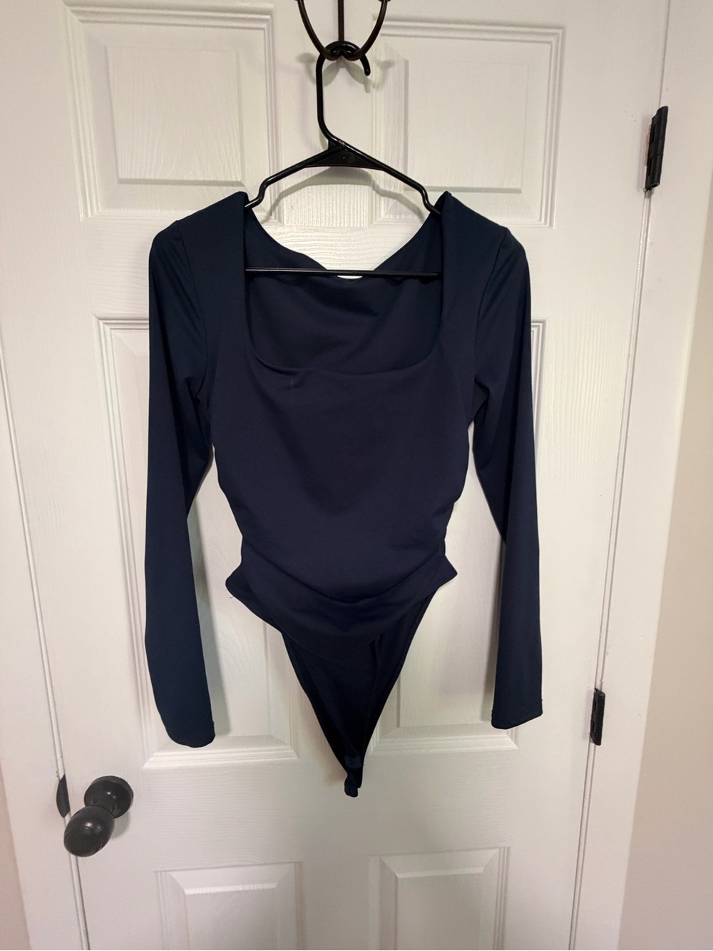 Amazon Long Sleeve Square Neck Bodysuit - Navy